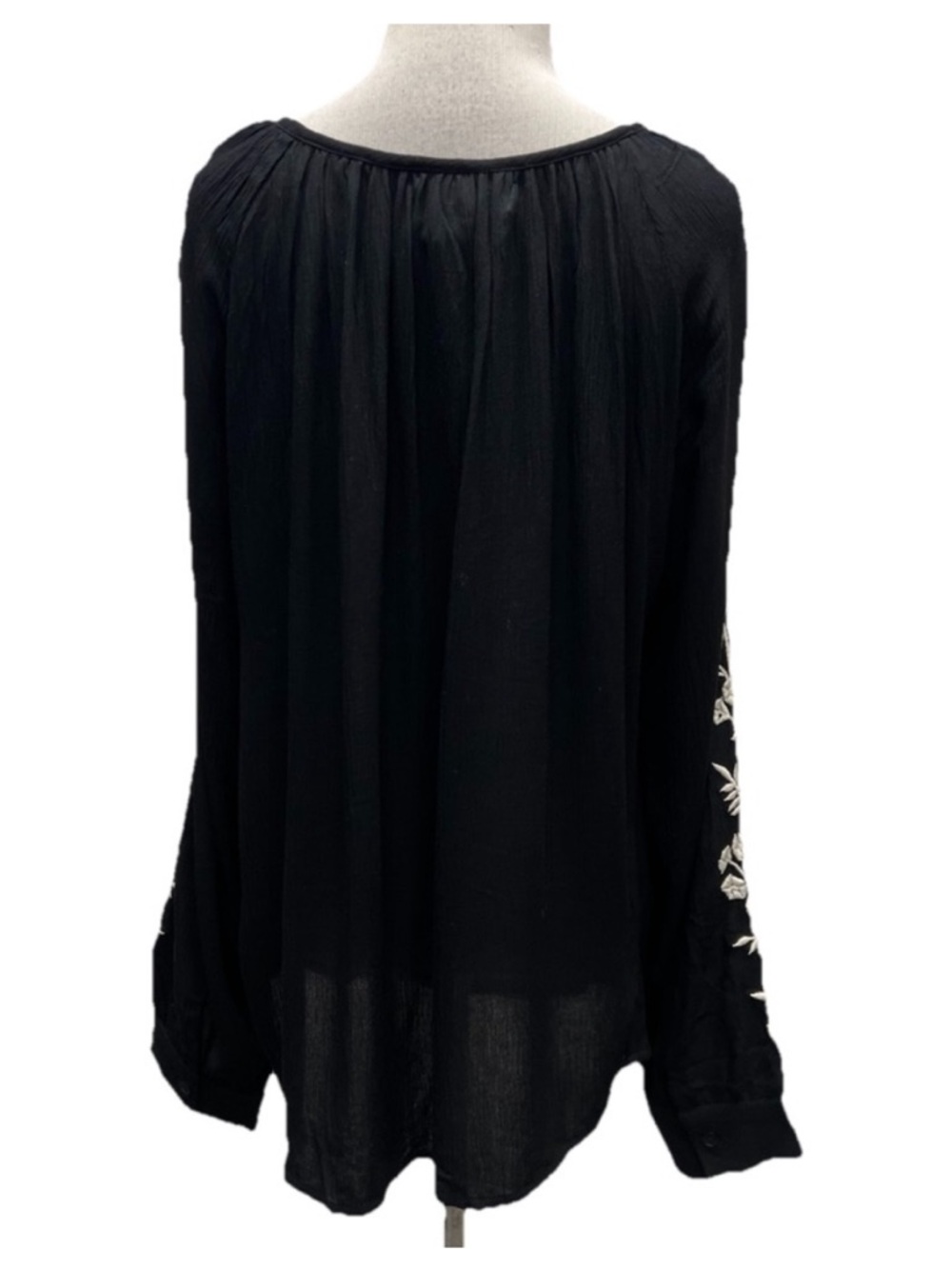 Karen Kane Black White Floral Peasant Tunic Blouse XL - Picture 2 of 6